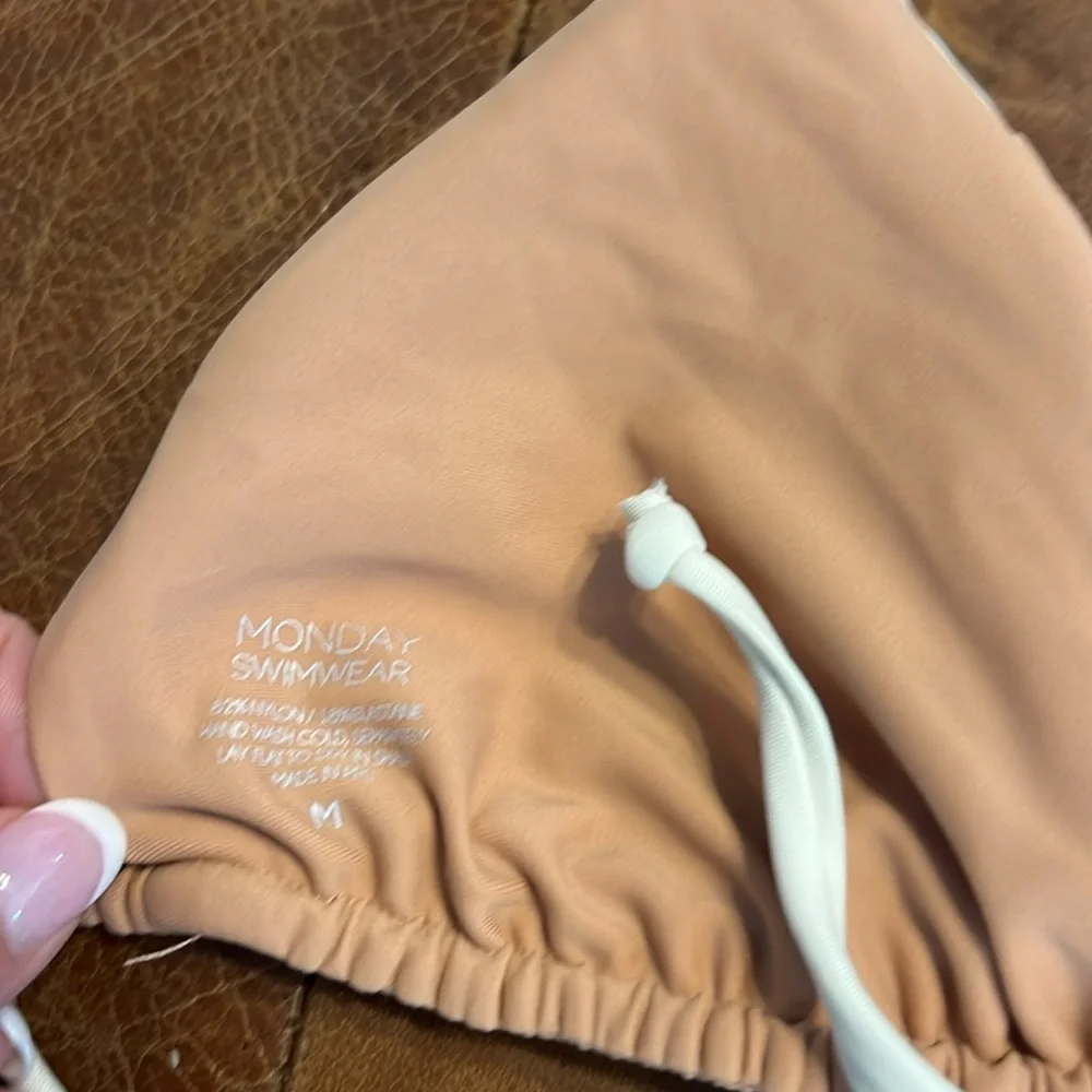 Monday Swimwear Palma bikini top 2 tone tan and ivory
